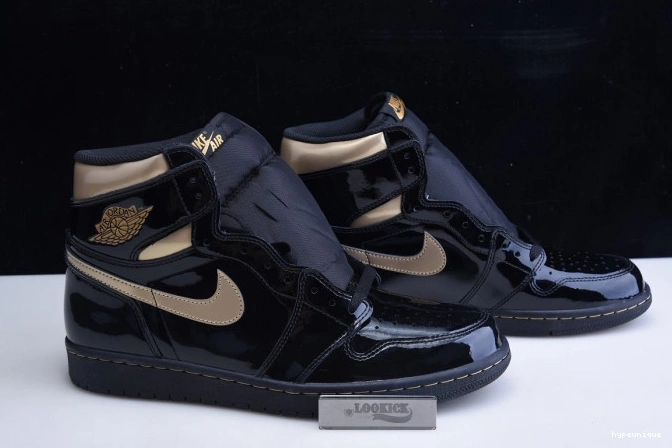 HYPE RETRO JORDAN AIR HIGH (2020) BLACK 1 GOLD 555088-032 METALLIC 0730